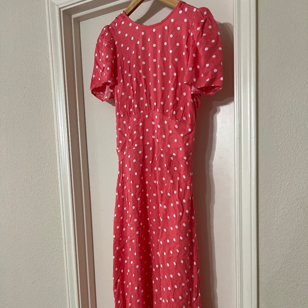 Pink polka dot dress